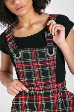Cheap Clash Pinafore Dress Women Mini Dresses