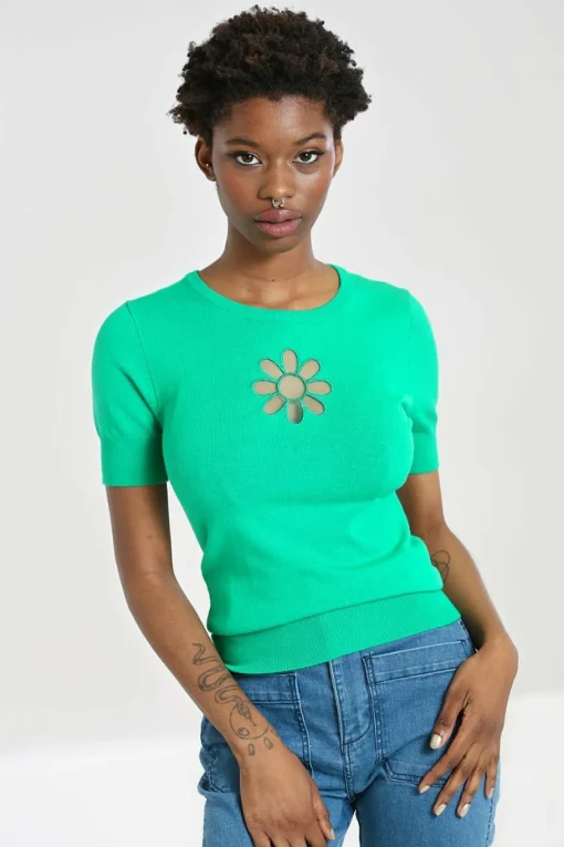 Store Flower Power Top Women Knitted Tops