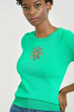 Store Flower Power Top Women Knitted Tops
