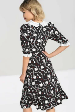 Shop Heart Lock Mid Dress Women Knee Dresses