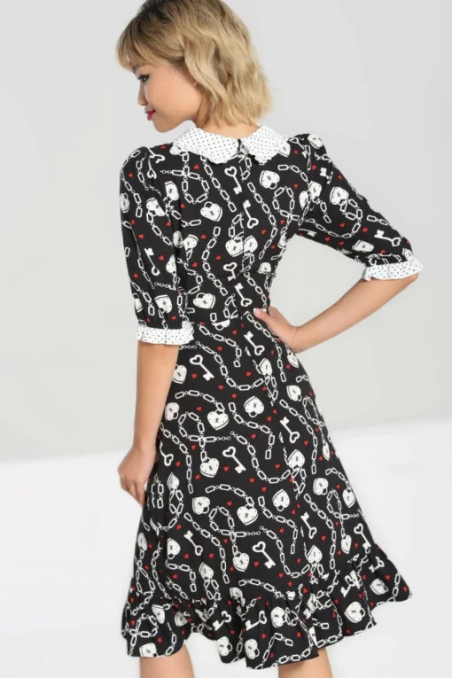 Shop Heart Lock Mid Dress Women Knee Dresses