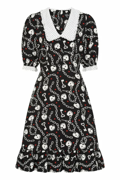 Shop Heart Lock Mid Dress Women Knee Dresses