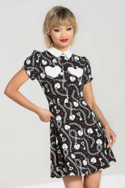 Hot Heart Lock Mini Dress Women Mini Dresses