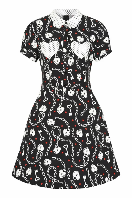 Hot Heart Lock Mini Dress Women Mini Dresses