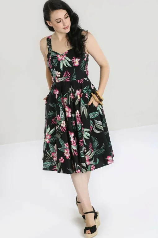 Clearance Kalani 50'S Dress Women Midi Dresses