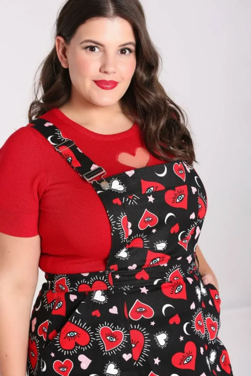 Sale Kate Heart Pinafore Dress Women Mini Dresses