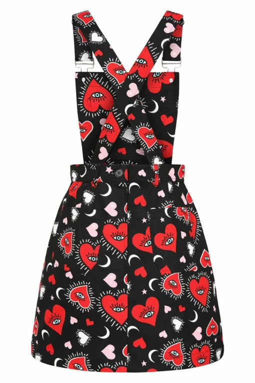 Sale Kate Heart Pinafore Dress Women Mini Dresses