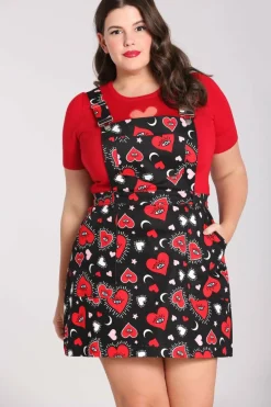 Sale Kate Heart Pinafore Dress Women Mini Dresses