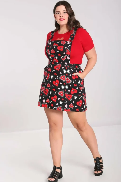 Sale Kate Heart Pinafore Dress Women Mini Dresses