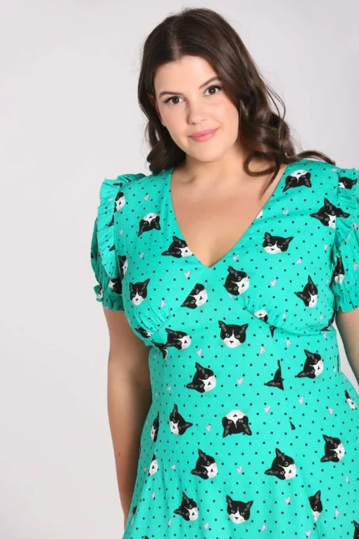 Best Sale Love Cats Midi Dress Women Midi Dresses
