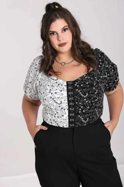 Shop Safety Pin Crop Top Women Crop Tops