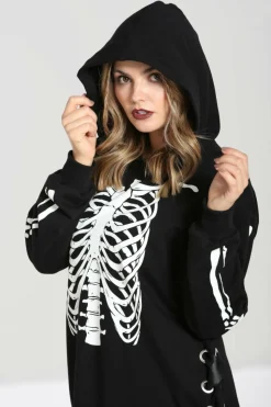 Flash Sale Skeleton Hoodie Dress Women Loungewear