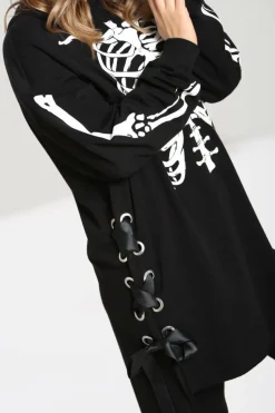 Flash Sale Skeleton Hoodie Dress Women Loungewear