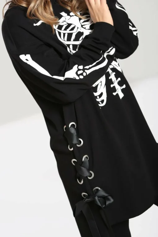 Flash Sale Skeleton Hoodie Dress Women Loungewear