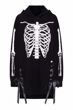 Flash Sale Skeleton Hoodie Dress Women Loungewear