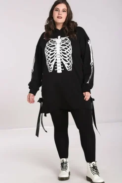 Flash Sale Skeleton Hoodie Dress Women Loungewear