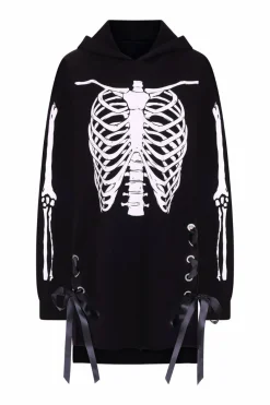 Flash Sale Skeleton Hoodie Dress Women Loungewear