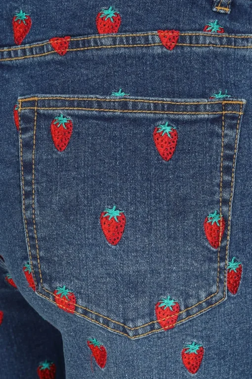 New Strawberry Denim Jeans Women Blouses