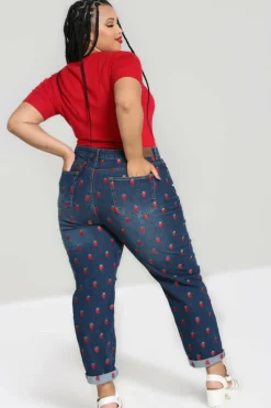New Strawberry Denim Jeans Women Blouses