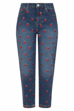 New Strawberry Denim Jeans Women Blouses