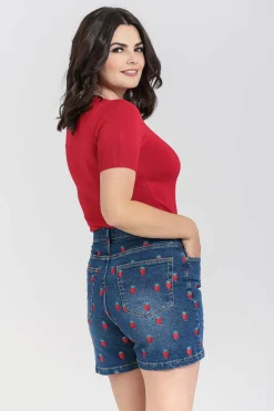 Discount Strawberry Denim Shorts Women Shorts