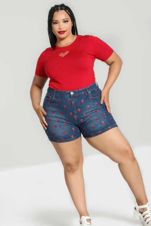 Discount Strawberry Denim Shorts Women Shorts