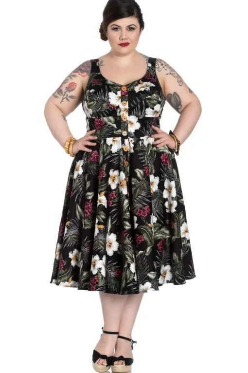 Outlet Tahiti 50'S Dress Women Midi Dresses